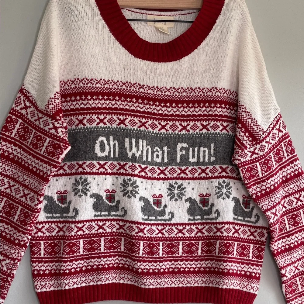 Kaisely Red and Cream Holiday Sweater